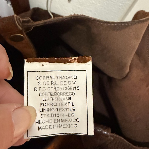 Corral Brown Lamb Leather Tote Bag - Picture 7 of 7